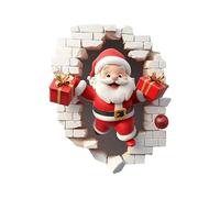 Festive Christmas Stickers, Santa Claus 3D Decoration, 18.1 Inch Self-Adhesive Design for Holiday Charm, Sturdy Vinyl Material, Home Wall Décor Feature, Living Room and Party Seasonal Display Accent
