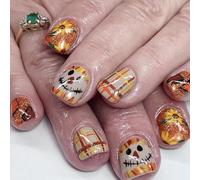 Festive Clown Flower Nail Art Set de manucure à coller pour Thanksgiving French Tips Accessoires de manucure Manucure Nail Art
