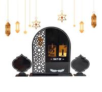 Festive Countdown Calendar, Acrylic Holiday Decor, with Middle Eastern Festival Tabletop Ornament, Sleek Reusable Design with Daily Markers, Home Desk Mantel Shelf Accessory, Dining Table for Seasonal