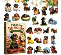Festive Countdown Calendar, Dog Christmas Advent Box, 24 Piece Display | Cute Animal Motif, Holiday Decor Set, Collector Supply with Vibrant Finish, Office Item for Holiday Party