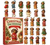 Festive Countdown Calendar, Dog Christmas Advent Box, 24 Piece Display | Cute Animal Motif, Holiday Decor Set, Collector Supply with Vibrant Finish, Office Item for Holiday Party