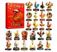 Festive Display - Acrylic 2025 Christmas Countdown Calendar | Flat 2d Chicken Ornament with Modern Style & Collectible Appeal for Family Gatherings and Gift Giving 26x18x3cm