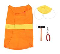 Festive Dog Costume | Engineer Outfit with Hat & Tool Accessories | Breathable Soft Pet Clothes for Parties/Daily Walks/Cosplay | Adjustable Hook & Loop Fastener (M)