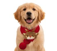 Festive Dog Scarf - Knitted Bandana for Holiday Style | Knitted Fabric, 40x5x2cm Size, Warm Neck Warmer Costume, Christmas Accessory for Small Dogs, Outdoor, Walking, Festivals, Celebration