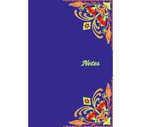 Festive Floral Design Notebook: Blue Color Background