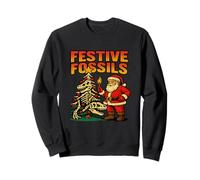 Festive Fossils Fossiles de Noël drôles de Dinosaures Sweatshirt