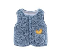 Festive Garçon 98 Couleur unie Col sans manches pour gant de toilette et manteau d'hiver Gilet multicolore avec poches Gilet bébé garçon, bleu, 12-18 mois