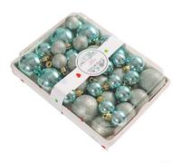 Festive Holiday Decor Lot de 42 boules à suspendre en plastique avec matériau PVC et spray pailleté pour décoration d'arbre et de fête (doré (vert clair)