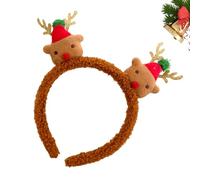 Festive Holiday Headband - Plush Hair Accessory for Women | Alloy Flocking Fabric Resin Build, Cute Christmas Headwear, Party Festival, Winter Celebration Event, Stylish Headpiece