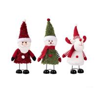 Festive Home Decoration Set de figurines Père Noël, bonhomme de neige et renne pour cheminée de Noël et tables à manger