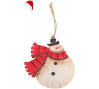 Festive Iron Santa Décoration à suspendre 8,5 cm Design classique (D) | Œuvre d'art double face, peinture résistante à la décoloration, construction en métal, décoration d'arbre de vacances