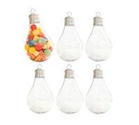 Festive Light Bulb Ornament - Holiday Candy Holder for Party Decor | Large Opening Design with Reusable Fillable Space for Christmas Mantels Wreaths Hallway Tables Kitchen Counters