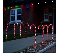 Festive Lights - 4 Sucres d'orge Lumineux de Noël à Planter ou Suspendre (40 LED) Illumination Extérieure Traditionnelle, Décoration