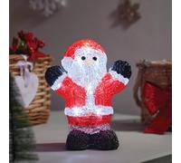 Festive Lights - Décoration d'intérieur de Noël en acrylique de 16 cm - 12 LED blanc froid, minuterie de 6 heures, fonctionne avec piles, certifié IP20, figurine autonome, design léger, pas de câble