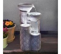 Festive Lights Fontaine Solaire à LED de 50 cm, Motif Coquillage, alimentée par énergie Solaire et USB, pour Jardin intérieur et extérieur. Fontaine Solaire pour Jardin extérieur.