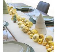Festive Lights Guirlande de boules de Noël dorées de 2,2 m alimentée par piles - 20 LED blanc chaud, minuterie de 6 heures, utilisation en intérieur, certifié IP20, design en plastique, câble de 50 cm