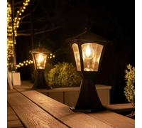 Festive Lights Lampadaire Solaire LED Extérieur en Aluminium - Design Traditionnel ou Moderne - Taille et Têtes au Choix - Produit Waterproof pour le Jardin (Traditionnel Ampoule Filament, Borne)