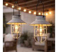 Festive Lights Lampes solaires à suspendre pour jardin, style Edison, IP44 LED avec piquet (2, sans piquet), SL211