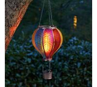 Festive Lights Lanterne solaire Cool Fiesta réaliste à suspendre à l'extérieur SMD LED montgolfière arc-en-ciel effet flamboyant avec poignée (lanterne arc-en-ciel)