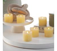 Festive Lights Lot de 6 Bougies chauffe-plat LED Effet Flamme Vacillante en Cire Effet Fondu Éclairage Ultra Réaliste Décoration Intérieure Piles Incluses (Lot de 6 Bougies à chauffe-plat)