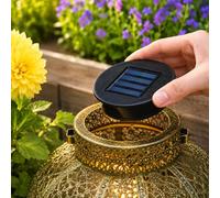 Festive Lights - Module solaire de rechange rond de 8 cm pour lanternes - Changement de couleur, LED blanc froid et chaud, panneau intégré - installation facile, lampe de jardin extérieure, IP44,