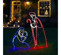 Festive Lights Silhouette LED d'extérieur Motif Noël Marie et Joseph 264 LED multicolores 55 x 40 cm et 100 x 38 cm