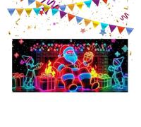 Festive Living Room Backdrop, 13x6ft Santa Claus Garage Door Banner | UV Fluorescent Seasonal Decor for Homeowners Party Hosts Family Gatherings Winter Festivities Street Displays Garden