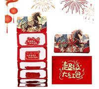 Festive Lunar Pack - Red Envelopes for Celebration | Premium Paper with Foldable Cartoon Design, Decorative Gift Pouches, Chinese New Year Lucky Money Holders for Family Friends Childre