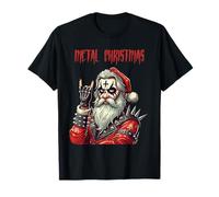 Festive Metal Gear - T-Shirt Père Noël en métal lourd - Homme/Femme - Unisex-Adultes - Fans de métal - Manche courte - T-Shirt - Noir - S - EU
