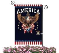 Festive Patriotic Garden Flag, Outdoor Banner Yard Decor, 12x18 Inch Weather Resistant Fabric Display, Durable Double Polyester Flag, Star Spangled Style, Home Porch Lawn Decor