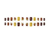 Festive Pumpkin Flower Nail Art Set de manucure à coller pour Thanksgiving French Tips Accessoires de manucure