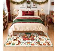 Festive Puppy Tapis de Noël avec traîneau 1,2 x 1,8 m
