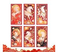 Festive Red Envelopes - Traditional Lunar, Chinese New Year, Premium Paper Cash Envelopes with Embossed Horse Design, Cultural Holiday Party, Year of the Horse 2026 Celebration