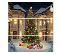 Festive Staircase Sticker mural décoratif pour escalier Motif sapin de Noël Décoration de Noël amovible pour salon, chambre à coucher, feuille de PVC 17,8 x 5,1 cm