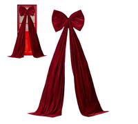 Festive Velvet Bow - Giant Christmas Tree Accent for Holiday Décor | 20 x 71 Inch Extra Large Indoor Ribbon with Luxurious Texture & Statement Wall Backdrop for Door Wall Wedding Room Display