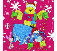 Festive Winnie the Pooh, 18x18cm Crystal Art Card