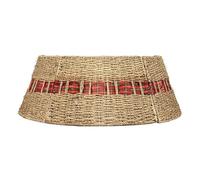Festives Collier de sapin de Noël en rotin tissé Base Support élégant Jupe de sapin de Noël Décoration Festival pour panier de bureau Couverture de base