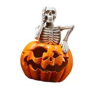 Festives Halloween Citrouille Crâne Lumineux Résine Lampe pour Intérieur Extérieur Maison et Jardin Décoration Vacances Accessoires de Célébration