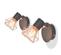 Festnight 2 pcs Lampe Murale style Industriel avec 2 Ampoules LED à Incandescence 8 W