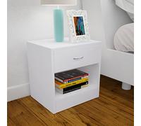 Festnight 2 Tables de Chevet en Bois Table de Nuit avec tiroir Couleur en Blanc