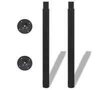 Festnight 2pcs Pieds de Table Télescopique en Noir 710mm-1100mm