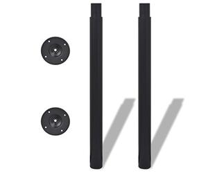 Festnight 2pcs Pieds de Table Télescopique en Noir 710mm-1100mm