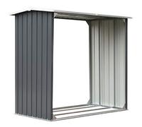 Festnight Abri de Stockage Abri de Chauffage de Bois Acier Galvanisé Gris (172x91x154 cm)