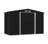 Festnight Abri de Stockage pour Jardin Abri de Jardin Hangar de Stockage Acier Anthracite 257x205x178 cm