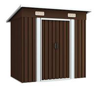 Festnight Abri de Stockage pour Jardin Abri de Jardin Hangar de Stockage Acier Marron 194x121x181 cm