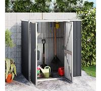 Festnight abris de Jardin Metal cabane de Jardin Acier galvanisé - Remise pour Outils - abri vélo - abri Poubelle-résistant aux intempéries- Portes verrouillables-Anthracite 161 x 89 x 161 cm
