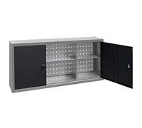 Festnight Armoire à Outils Murale Style Industriel Meuble à Outils Métal Gris et Noir 120 x 19 x 60 cm