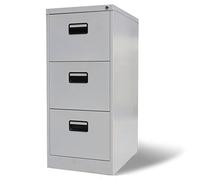 Festnight Armoire de Bureau en Métal à 3 Tiroirs Gris 102,5 x 45,5 x 62cm