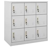 Festnight Armoires de Bureau, Armoires-vestiaires,Armoire Range,Armoire Metallique,Casier VestiaireVérrouillables, avec 4 Compartiments Rangement,Gris Clair 90x45x92,5 cm Acier