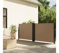 Festnight Auvent latéral rétractable 120x600 cm Store Latéral Vertical Paravent Rétractable Protection Solaire Brise Vue Rétractable pour Balcon Jardin Terrasse -Taupe-120 x 600 cm